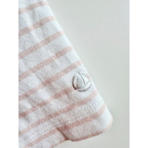Girls' PETIT BATEAU White Pink Striped Cotton Jersey Tank Dress, Size 10 - Picture 6 of 13